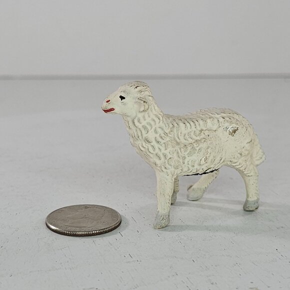 Vintage Chalkware Plaster Sheep Figurine Made In Italy Miniature - Picture 7 of 7
